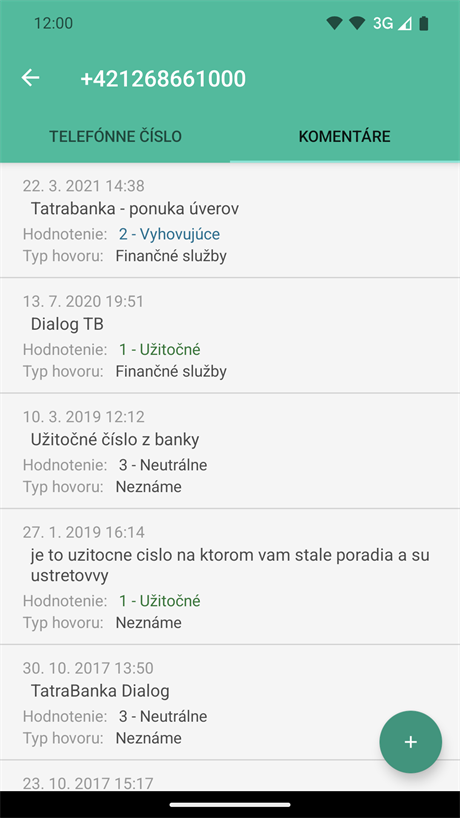 Komentáre k telefónnemu číslu