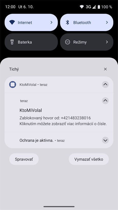 Upozornenie o zablokovaní telefónneho čísla