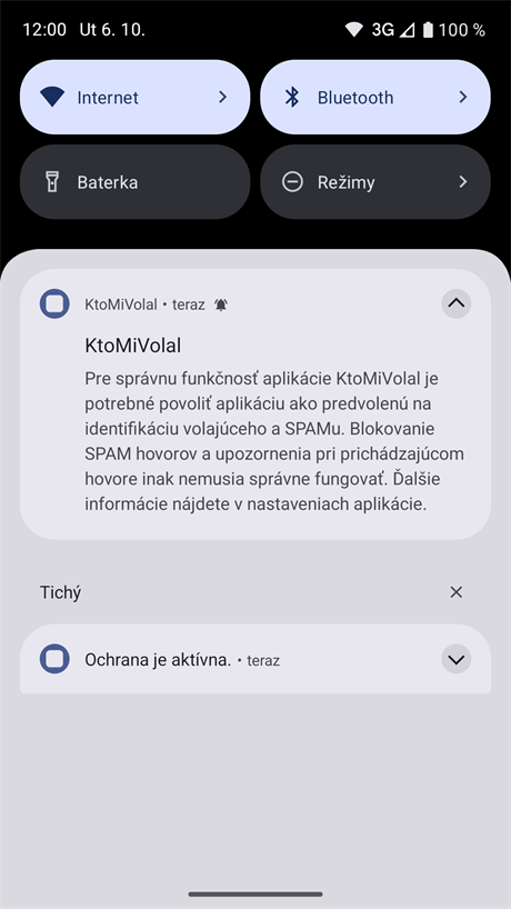 Upozornenie na chýbajúce povolenie