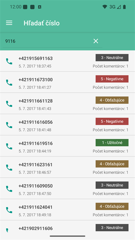 Vyhľadávanie telefónneho čísla