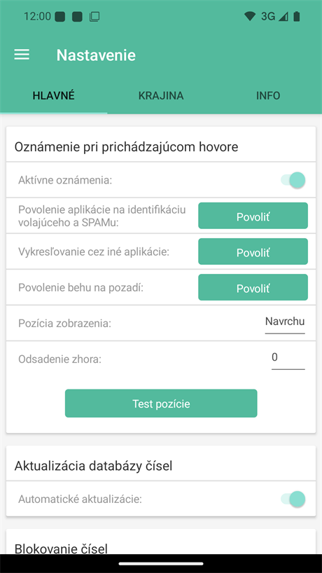 Nastavenie povolení