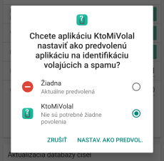 Nastavení výchozí aplikace pro identifikace SPAMu